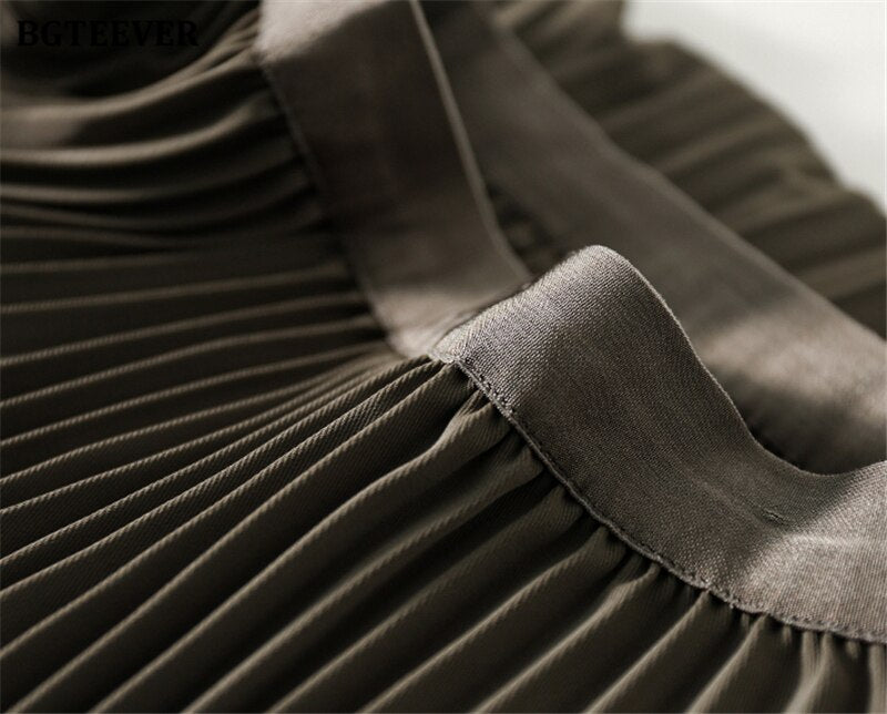 Stylish High Waist Female Pleated Skirts - runwayfashionista.com