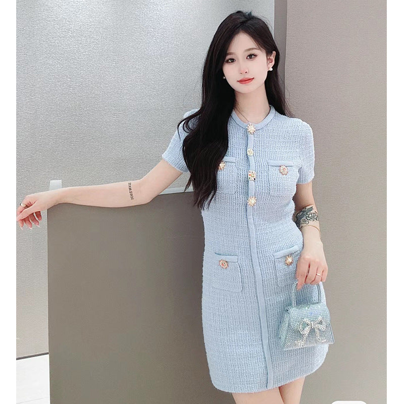 Blue Fragrance Knitted Dress