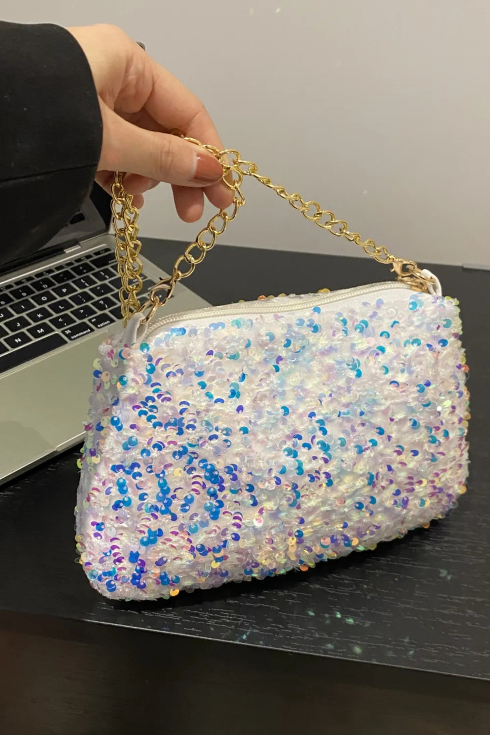 Sequin Removable Strap Shoulder Bag - Stylish & Versatile - runwayfashionista.com
