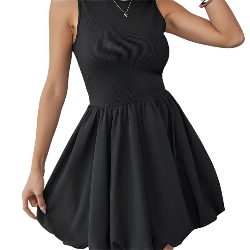 Ruched sleeveless mini dress -runwayfashionista.com