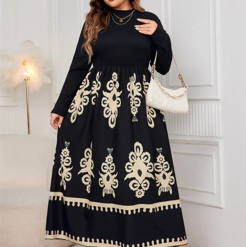 Fearless Style: Printed Mock Neck Midi Dress