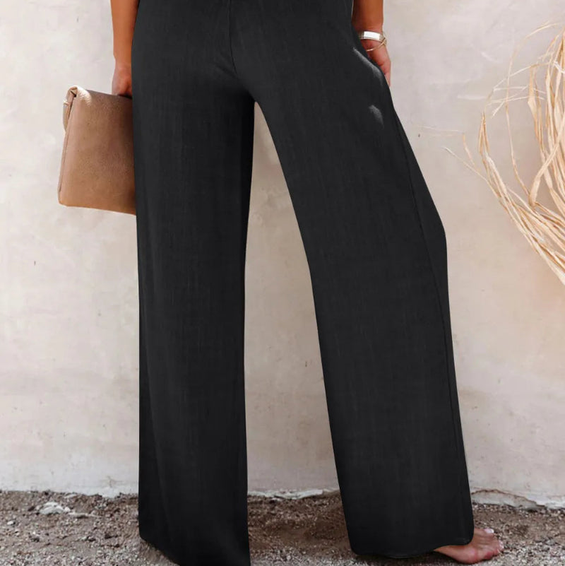 Decorative Button High Waist Pants - runwayfashionista.com