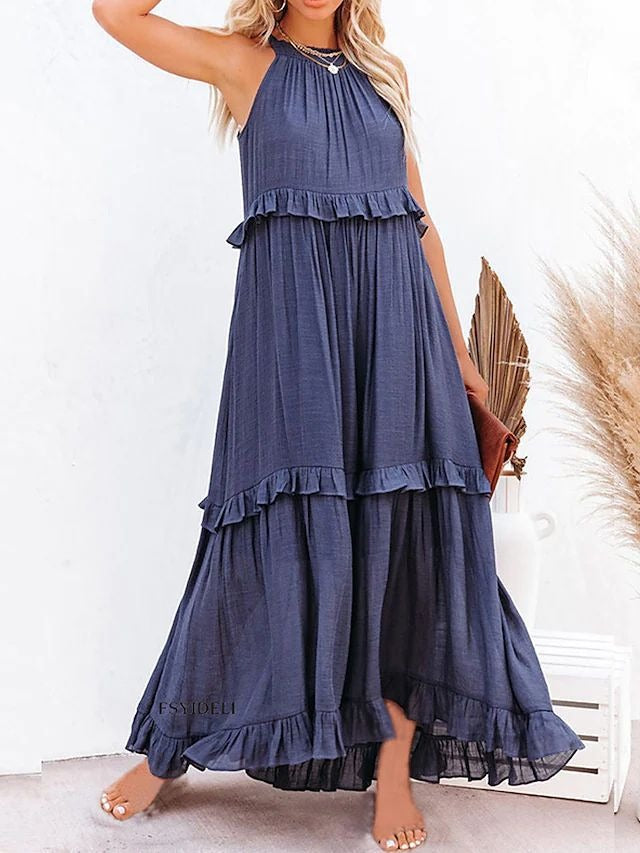 Lotus Leaf Edge Long Dress