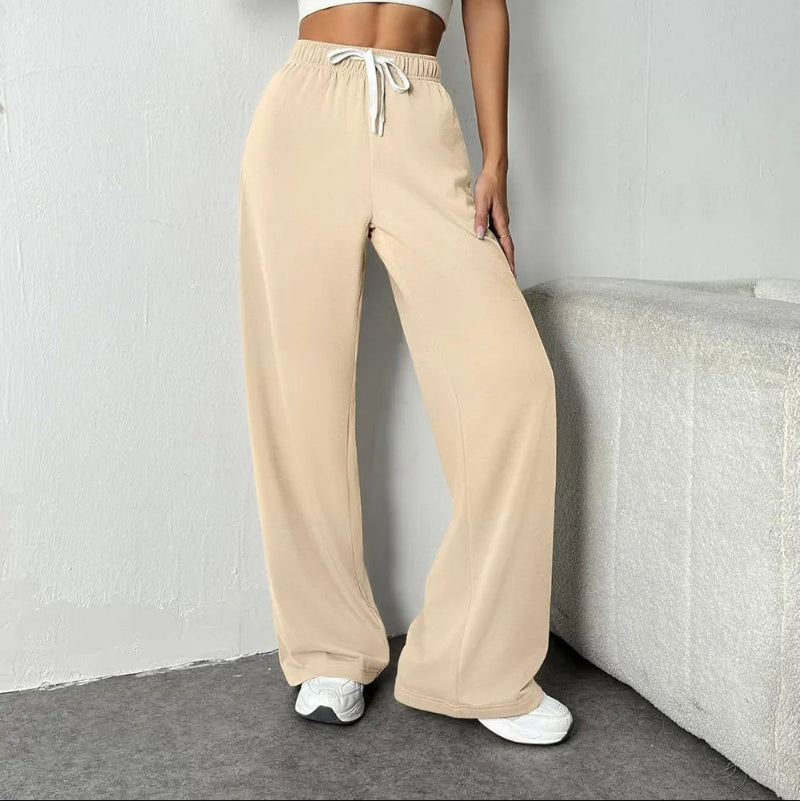 Drawstring Wide Leg Pants with Pockets -runwayfashionista.com