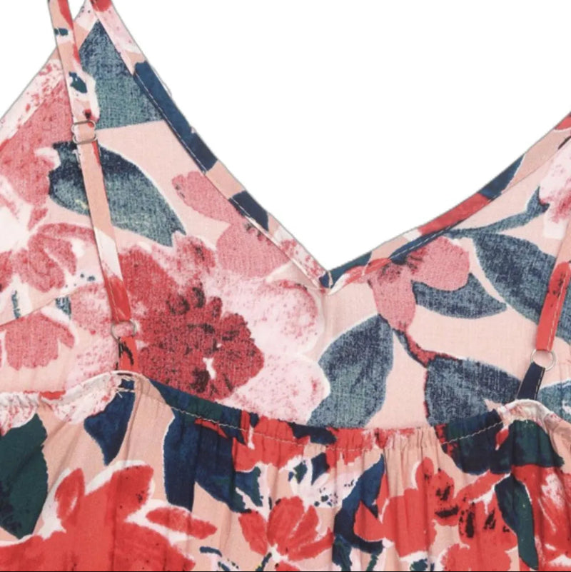 Frill Backless Printed Sleeveless Midi Dress - rnwayfashionista.com