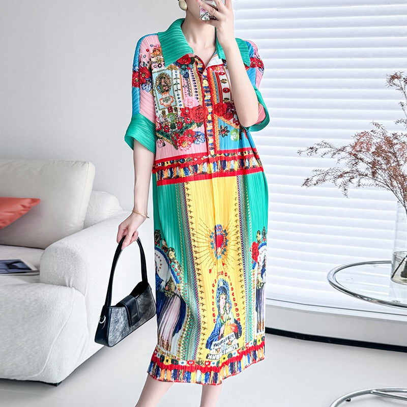 Bold & Beautiful: New Pleated Midi Dress - Green