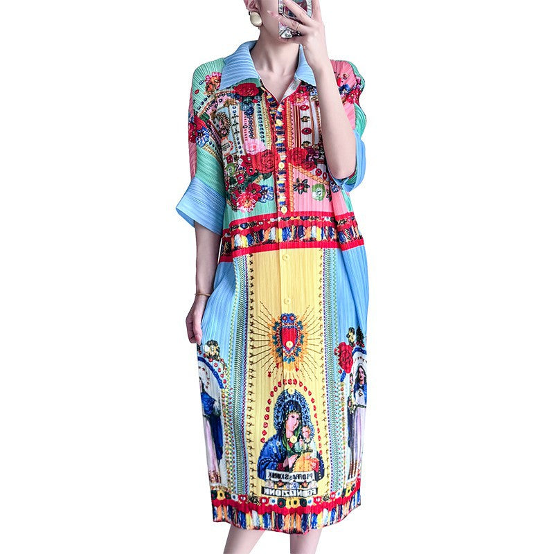 Bold & Beautiful: New Pleated Midi Dress - Blue