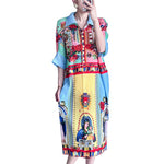 Bold & Beautiful: New Pleated Midi Dress - Blue