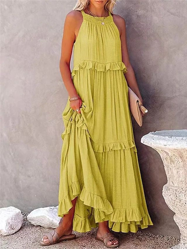 Lotus Leaf Edge Long Dress