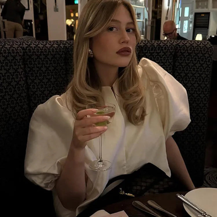 Elevate Your Daily Wardrobe: The Puff Sleeve Perfection - white