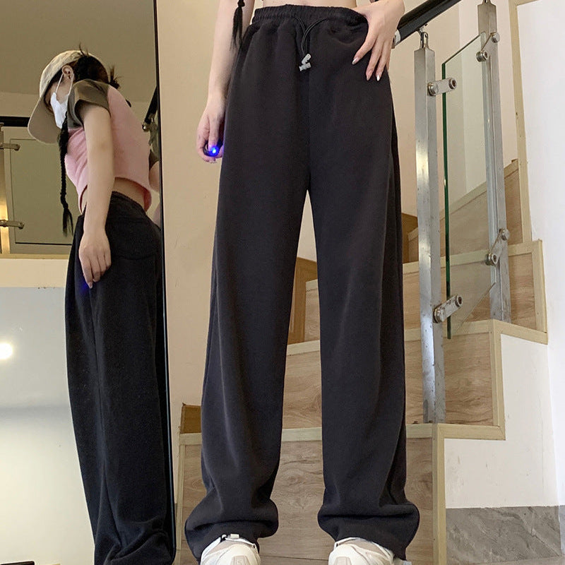 High-Waisted Mini Drawstring Casual Sports Sweatpants