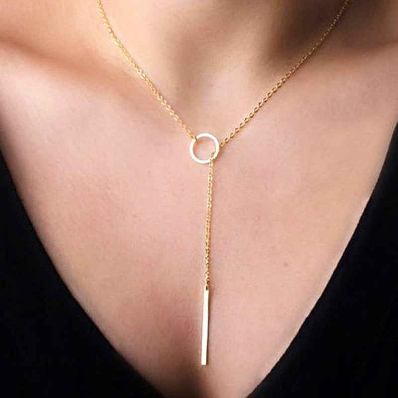 Long Strip Pendant Necklaces