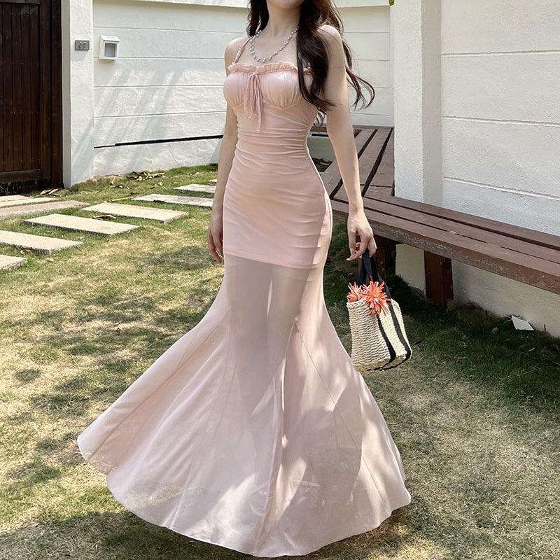 Pink Mesh Midi: Bold & Sleek