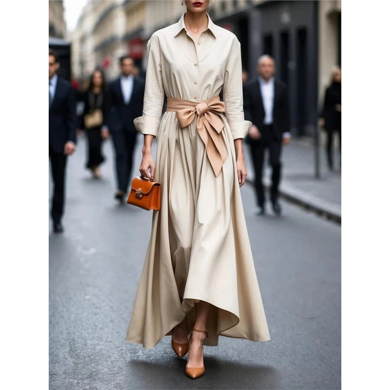 Lace Up POLO collar Dress Jacket