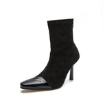 Sharp Edge: Pointy Toe Thin Heel Black Boots