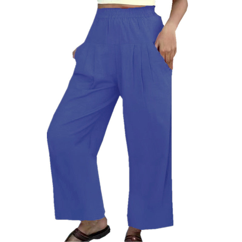 High-Waist Casual Wide-Leg Pants