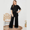 Knitted Sweater Wide Leg Pants Set - runwayfashionista.com