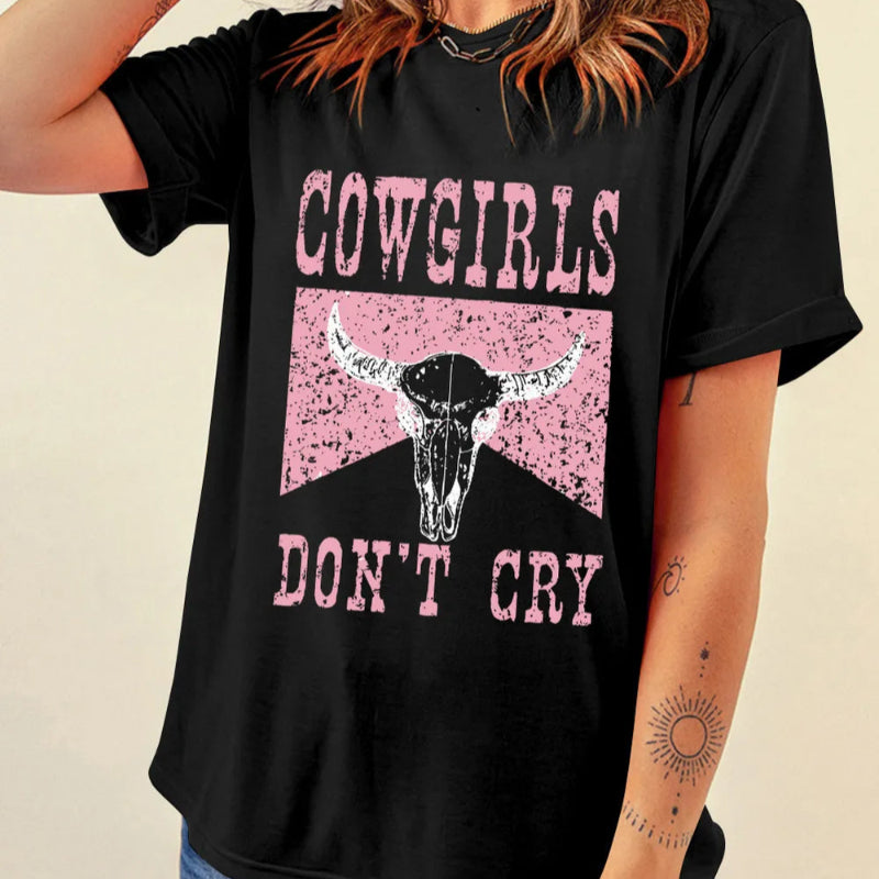 Graphic Round Neck Short Sleeve T-Shirt - runwayfashionista.com
