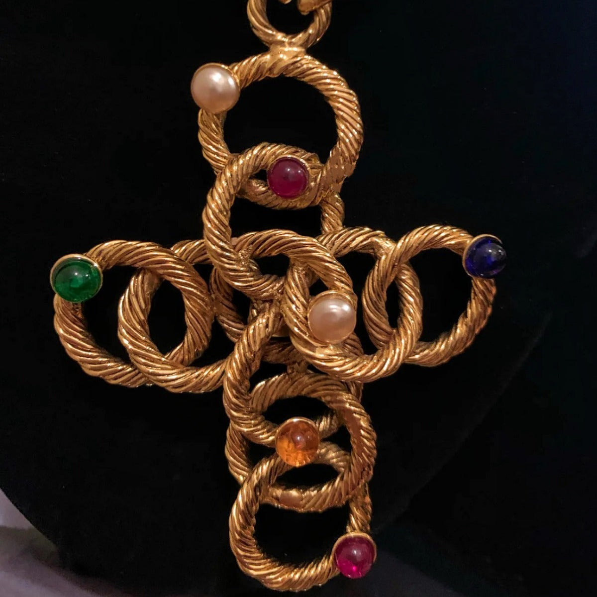 Medieval Vintage Gold Cross Chain