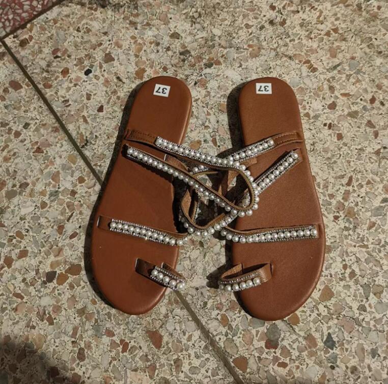 Flat Bottom Rhinestone Sandals