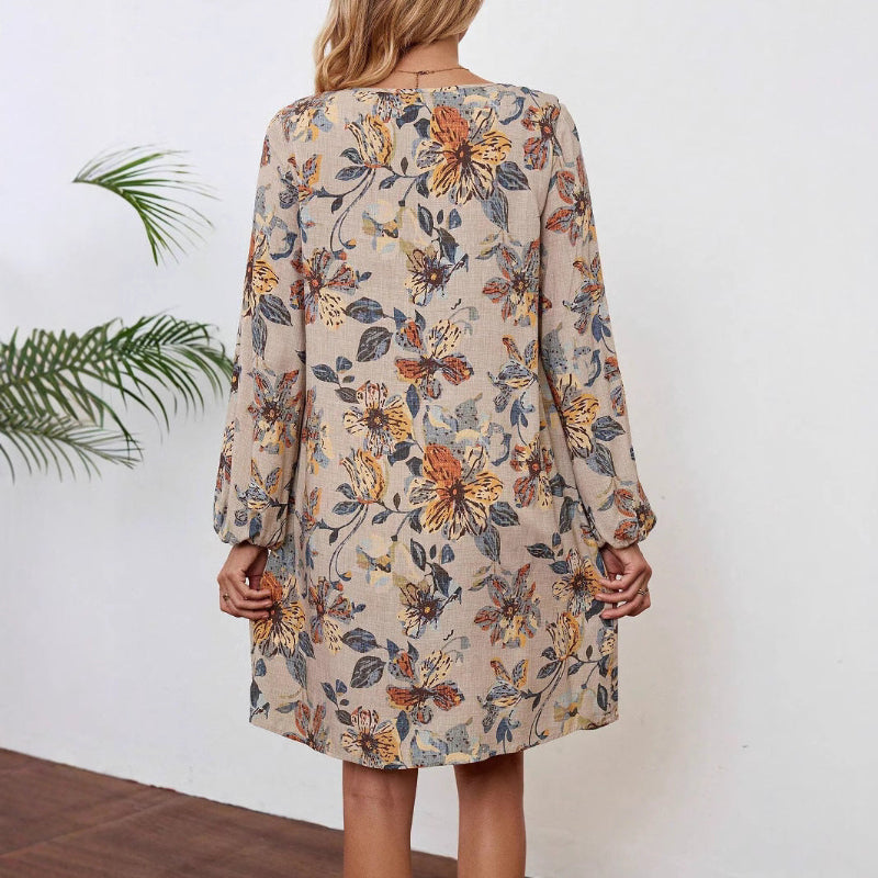 Long Sleeve Round Neck Dress