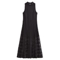 High Neck Retro Laced Flared Dress