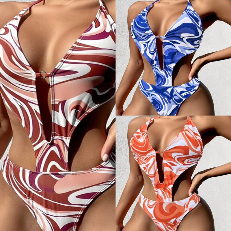 One Piece Printed Swimsuit