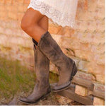 Retro Rivet Long Boots: The Ultimate Autumn/Winter Statement - brown