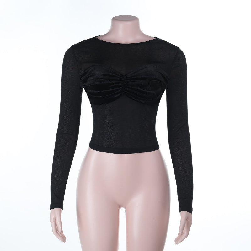 Sleek Splicing Long-Sleeved Top