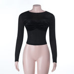 Sleek Splicing Long-Sleeved Top