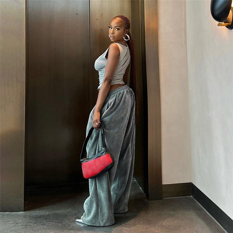 Retro Revival: The Ultimate Y2K Casual Wide-Leg Pants Guide! - blue