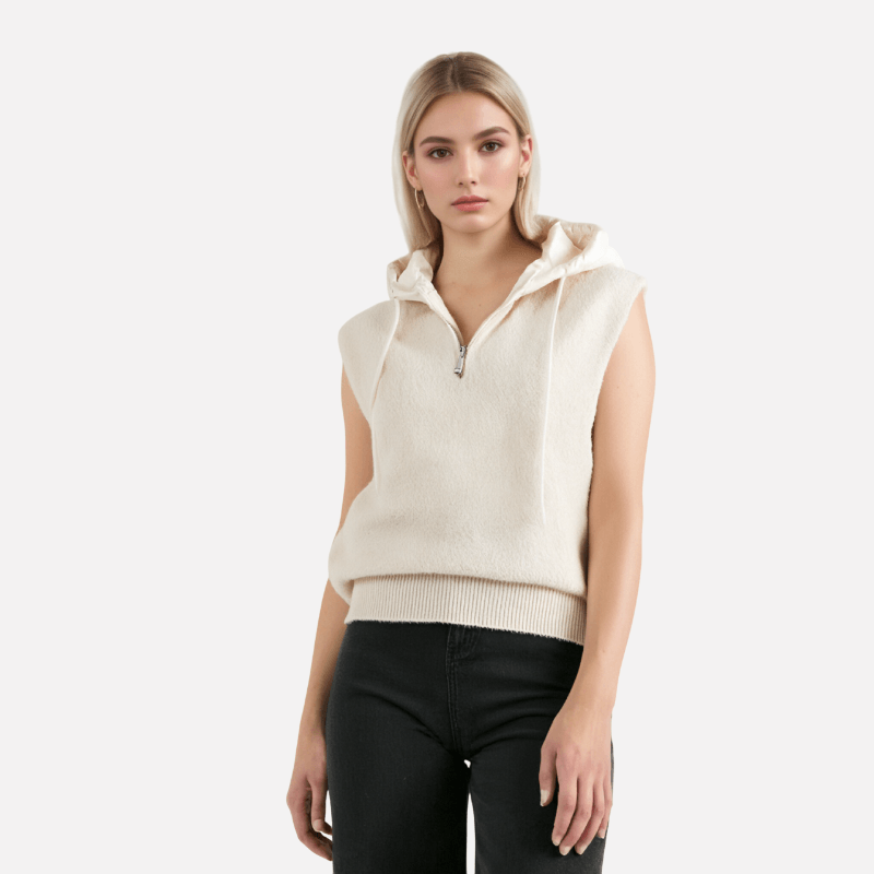 Hooded Knitted Vest