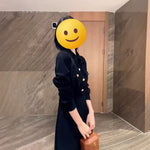 Black Hepburn Style Midi Dress