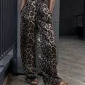 Leopard High Waist Wide Leg Pants - runwayfashionista.com