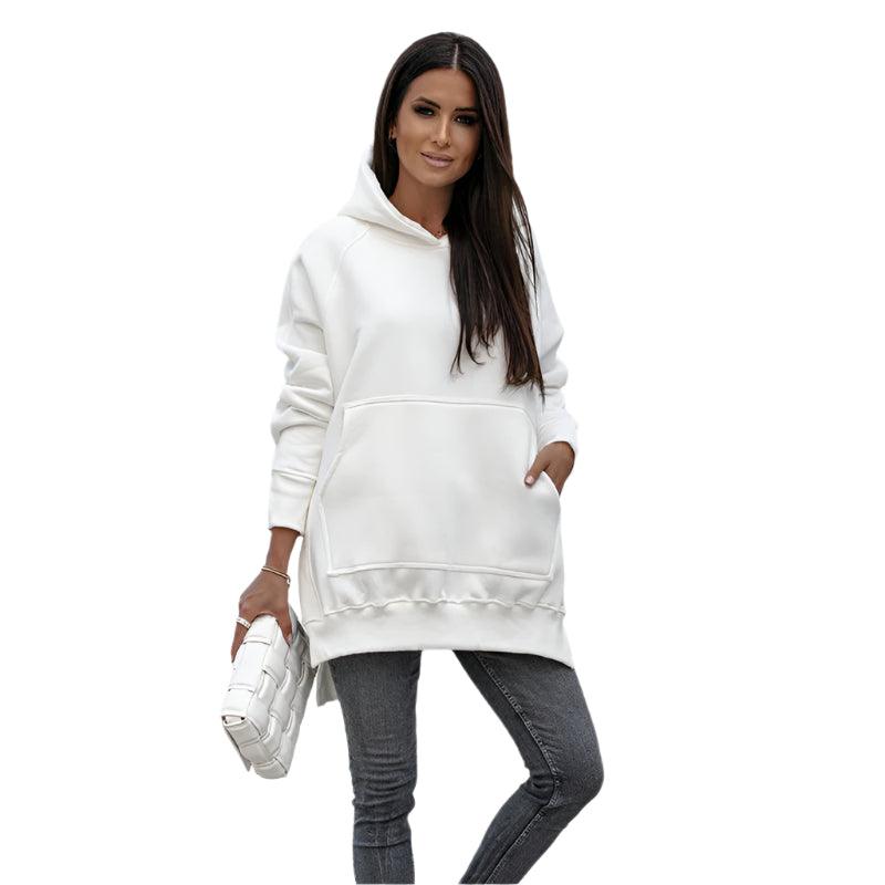 Pocket Style Slit Pullover Hoodie