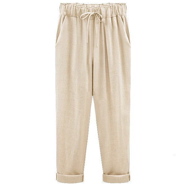 Linen cropped pants - runwayfashionista.com