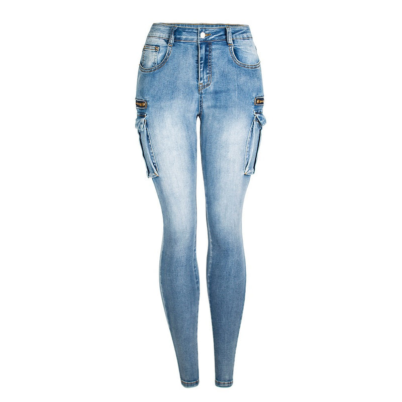 New Classic Multiple Pockets Jeans - runwayfashionista.com