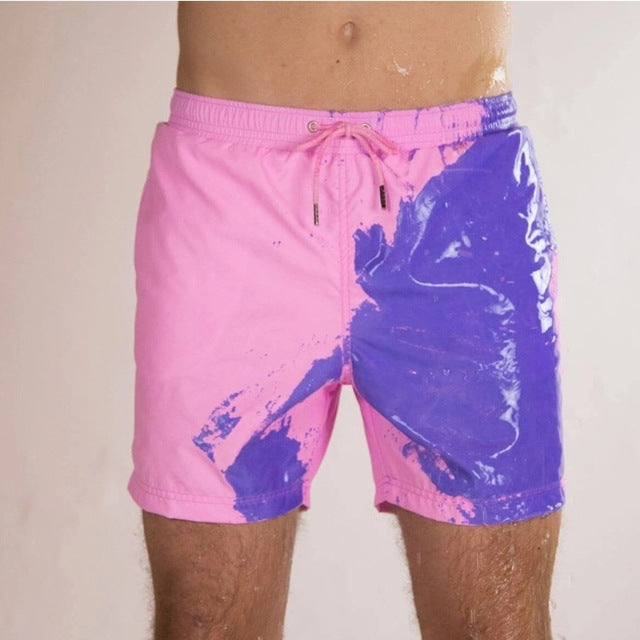 Discoloration Male Sports Shorts