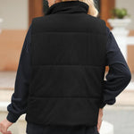 Pocketed Zip Up Turtleneck Vest Coat -runwayfashionista.com