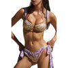 Floral and Black Bikini Swimsuit
