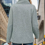 Pocketed Turtleneck Long Sleeve Sweatshirt -runwayfashionista.com