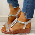 Bohemian style casual beach sandals - runwayfashionista.com