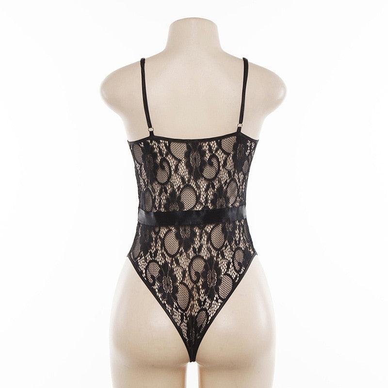 Lace patchwork bodysuit -runwayfashionista.com