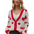 Heart button up long sleeve cardigan - runwayfashionista.com