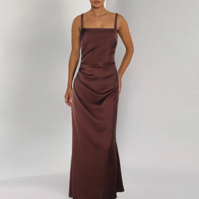 Backless Satin Maxi: Luxe Night Style