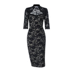 Edgy Lace Camisole Long Sleeve Midi Dress