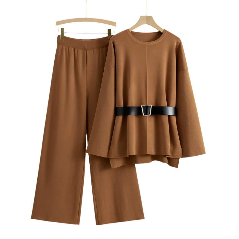 Wide Leg Pants Loose Temperament Two - Piece Set