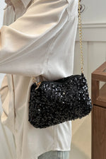 Sequin Removable Strap Shoulder Bag - Stylish & Versatile - runwayfashionista.com
