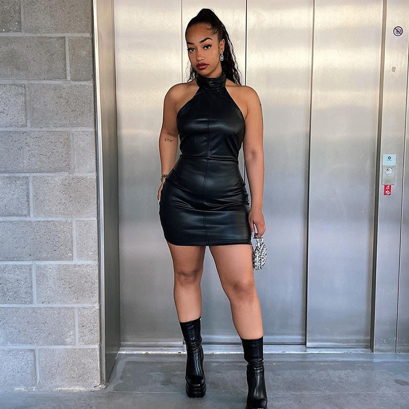 Sleek office-ready style meets bold zipper detail in this fitted mini dress.