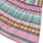 Ruffled Striped Long Sleeve Dress - runwayfashionista.com
